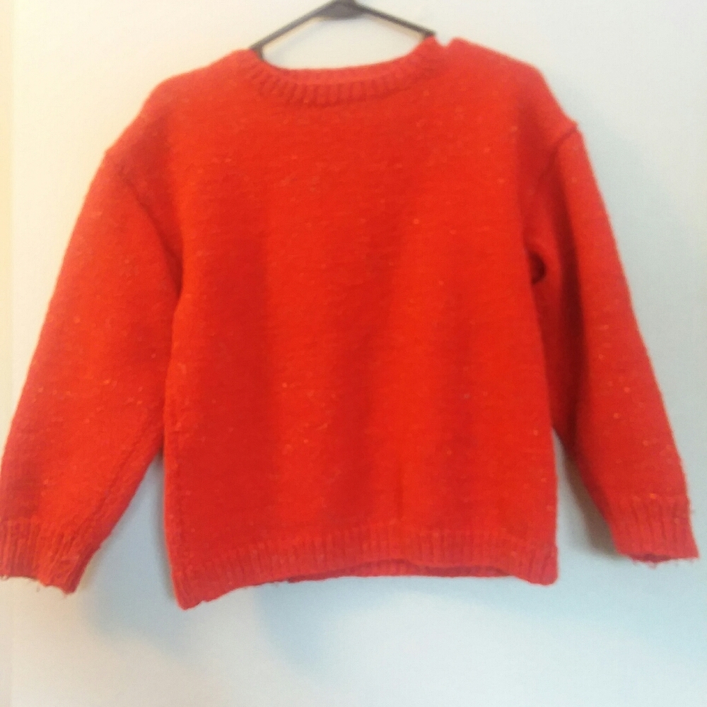 Women's red flecked acrylic sweater
